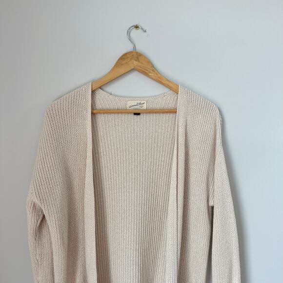 Universal Thread Knit Long Sleeve Open Front Cardigan Cream XS - Picture 4 of 8